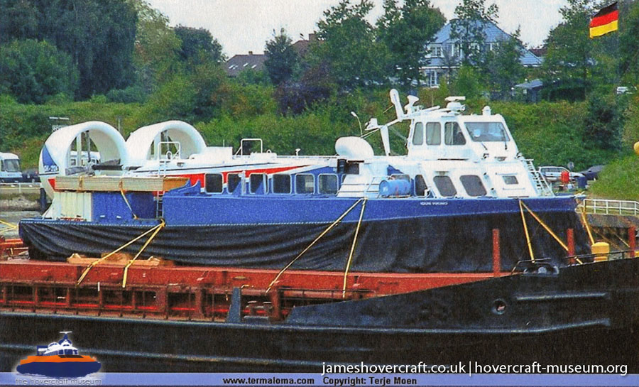 AP1-88 hovercraft with Hovertravel -  (credit: The <a href='http://www.hovercraft-museum.org/' target='_blank'>Hovercraft Museum Trust</a>).